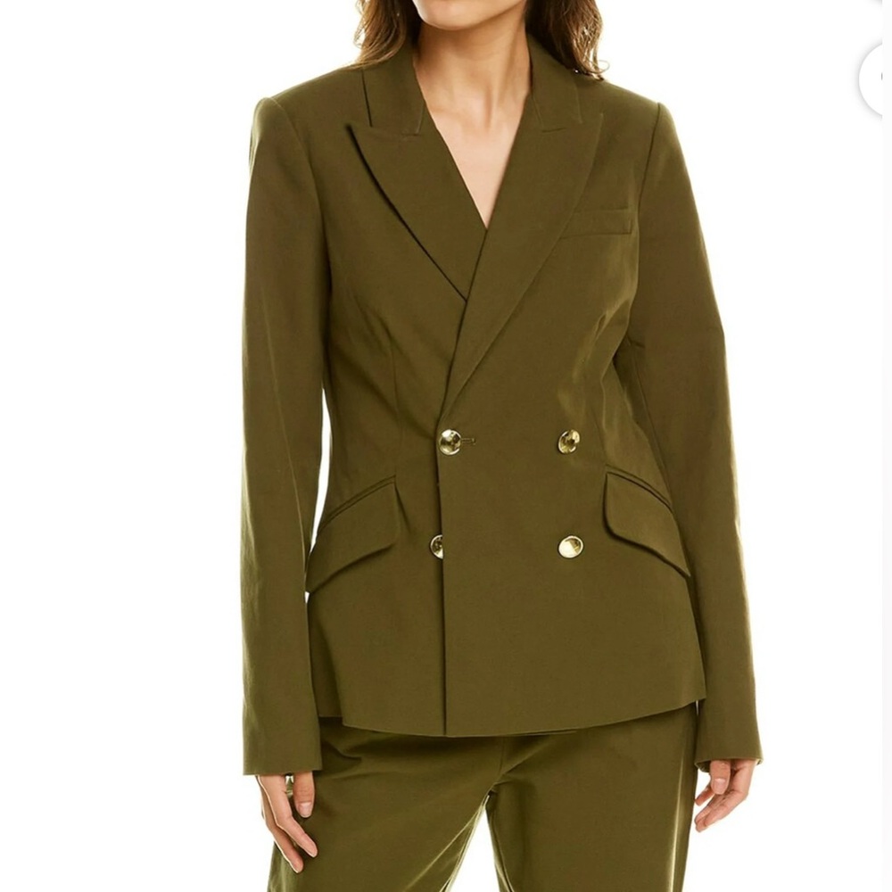 Derek Lam 10 Crosby Ady Double-Breasted Blazer Women’s Size‎ 12 Army Green